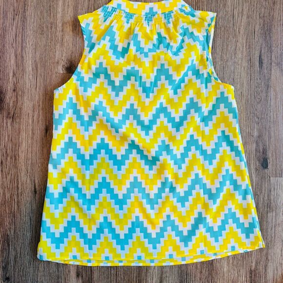 Macbeth Collection by Margaret Josephs Sleeveless Chevron Tank Top Shirt Sz S - Picture 5 of 5